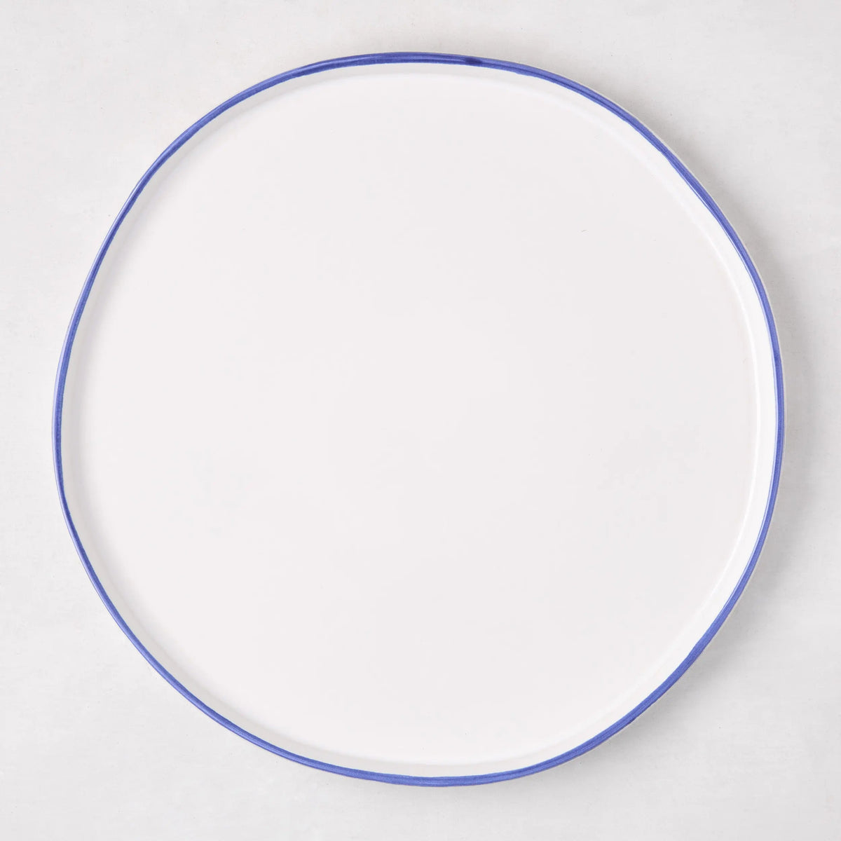 Pacific Blue-Rimmed Stoneware Dinner Plate