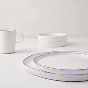 Pacific Blue-Rimmed Stoneware Salad Plate