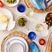Pacific Blue-Rimmed Stoneware Salad Plate