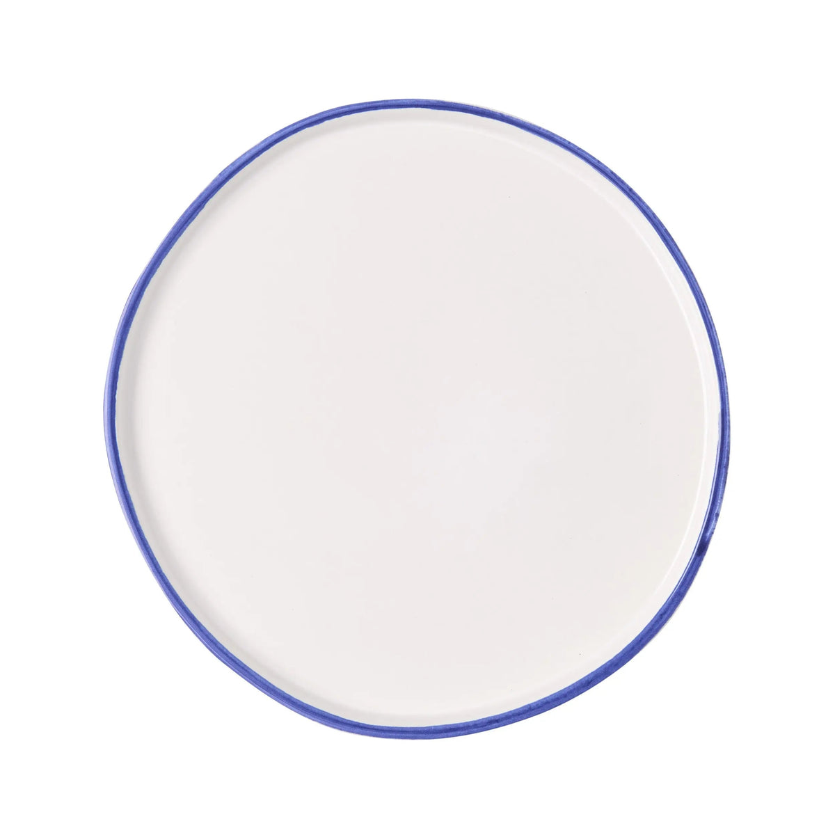 Pacific Blue-Rimmed Stoneware Salad Plate