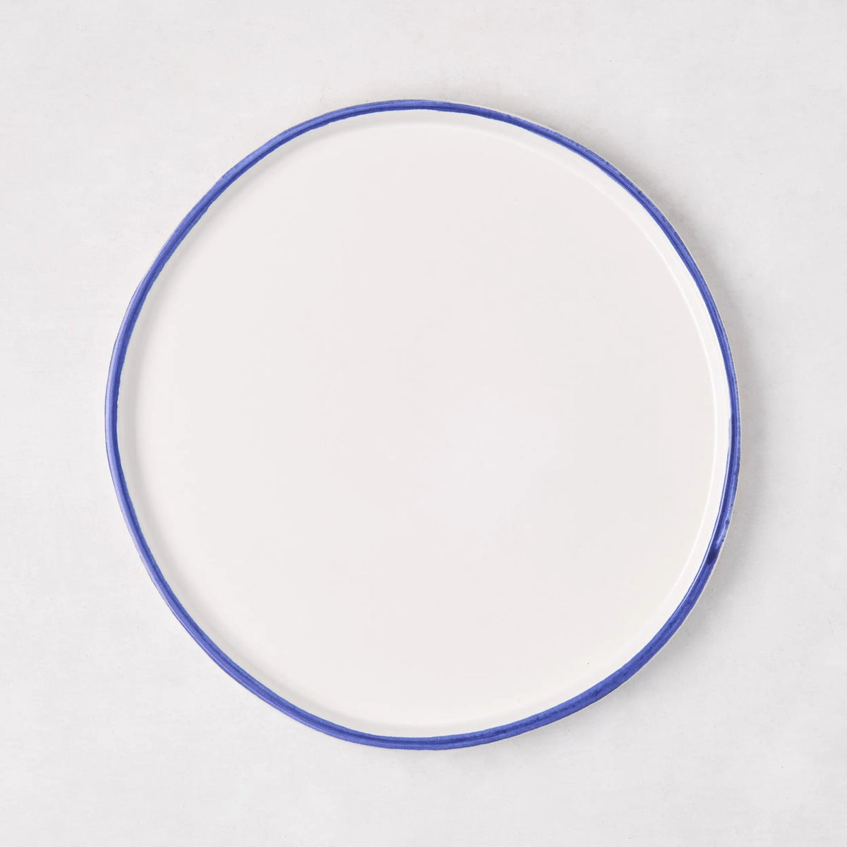 Pacific Blue-Rimmed Stoneware Salad Plate