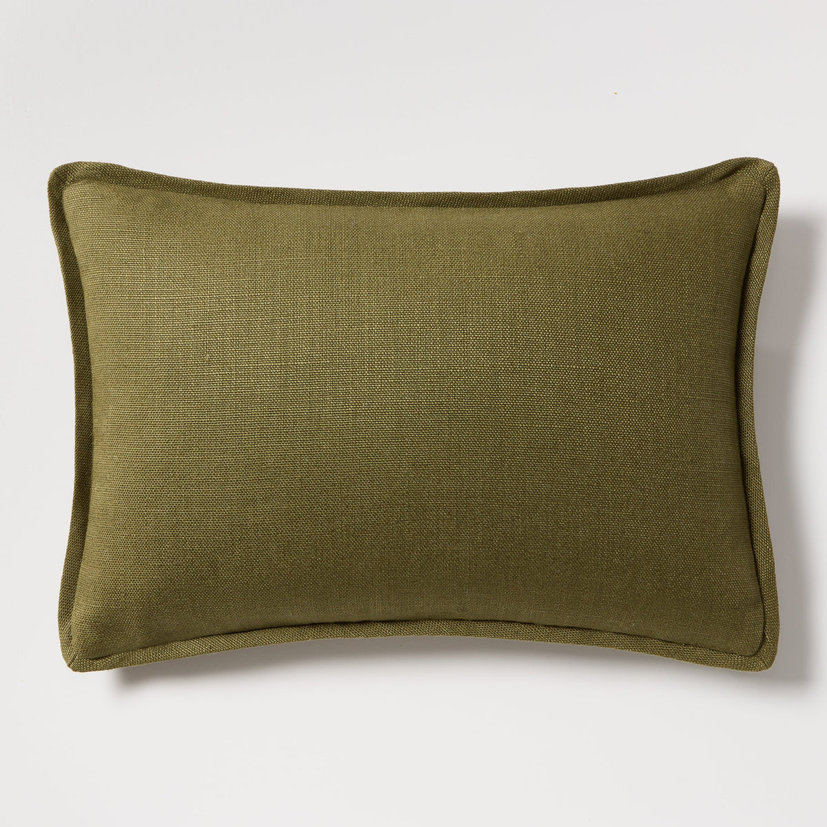 Pesto Green Tonal Reversible Velvet and Linen Lumbar Throw Pillow