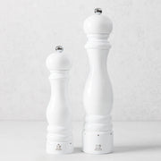 Peugeot Paris White Lacquer 9" Salt & 12" Pepper Mills Set