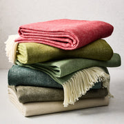 Pine Green Italian Herringbone Throw Blanket