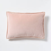 Pink Linen and Velvet Reversible Lumbar Throw Pillow