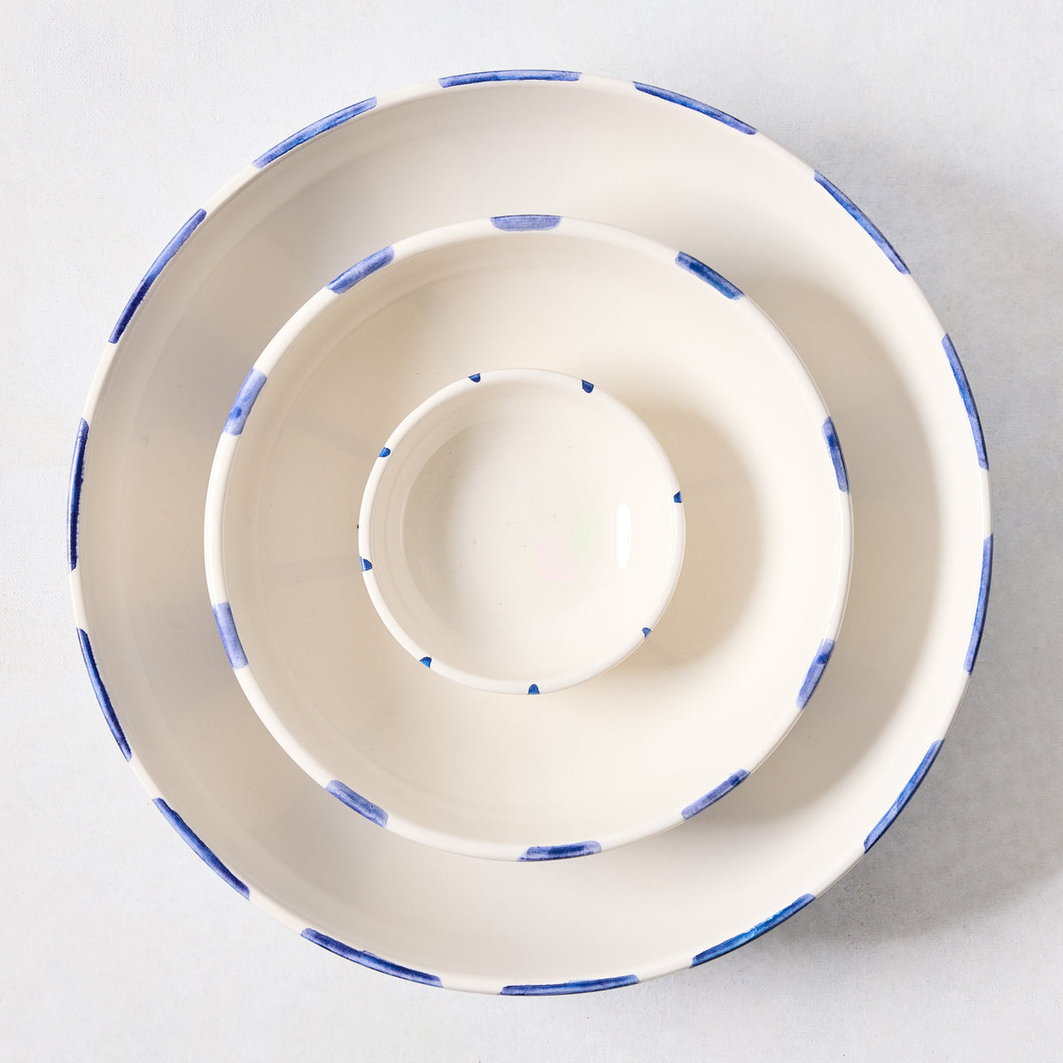Portofino Blue Stripe Ceramic Stoneware Bowl