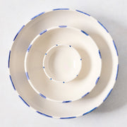 Portofino Blue Stripe Ceramic Stoneware Bowl