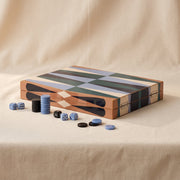Lacquered Backgammon Set, Blue