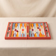 Lacquered Backgammon Set, Red