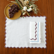 Embroidered Ripple Stitch Placemats 14" '18" (Set of 4)