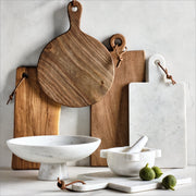 White Marble Pedestal Serving Bowl