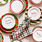 Red "Dear Santa" Hand-Painted Christmas Appetizer Plate