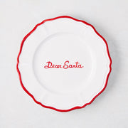 Red "Dear Santa" Hand-Painted Christmas Appetizer Plate