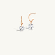 1 Carat Round Pierced Diamond Earring