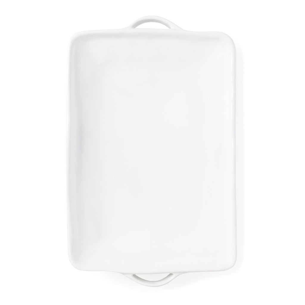 Rustico White Ceramic Handled Serving Platter