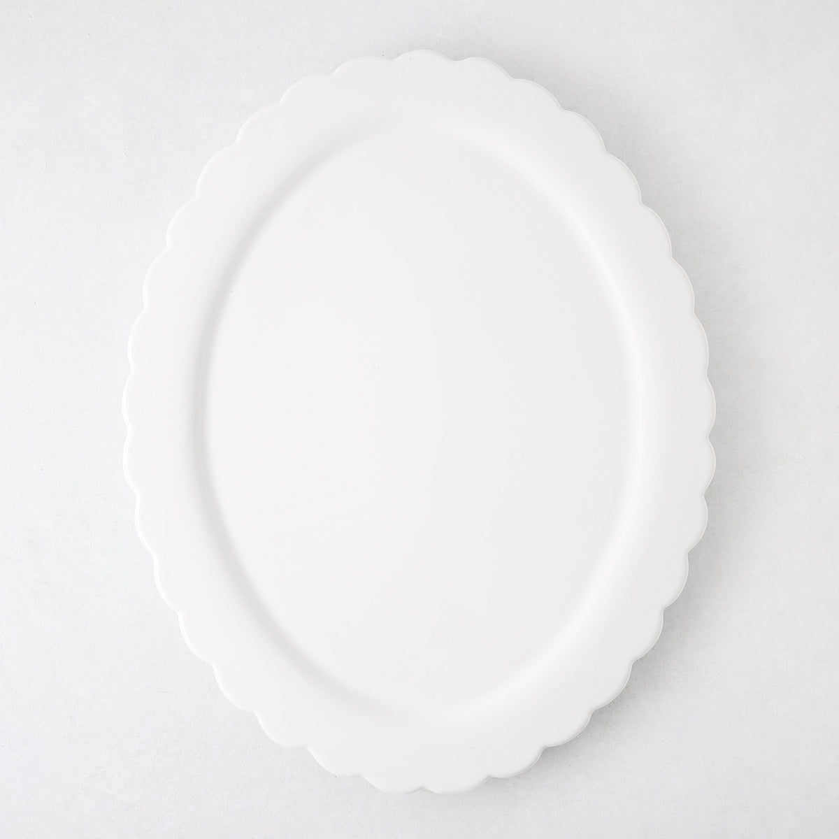 Scalloped Ceramic Oval Serving Platter