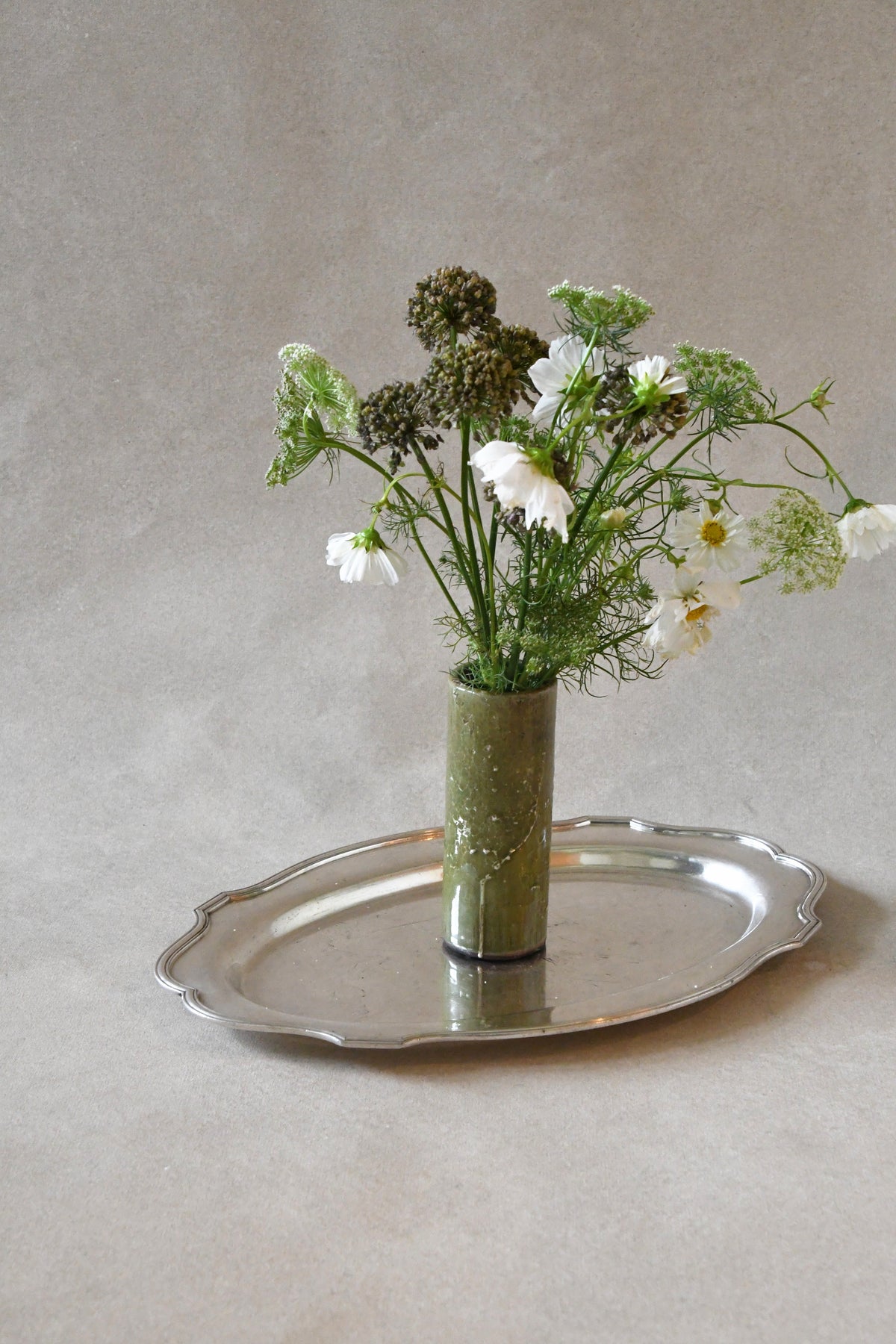 Vintage Scalloped Silverplate Platter