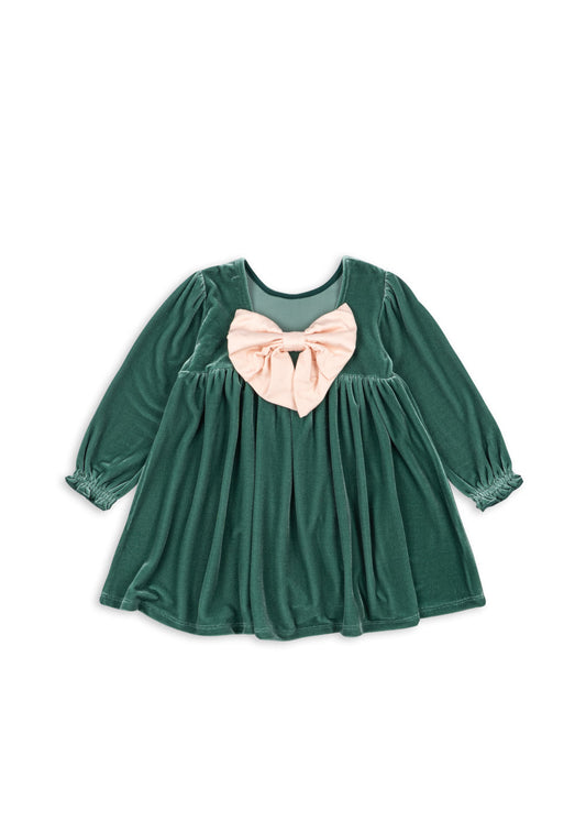 Gia Bow Dress in Fir