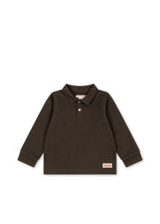 Florian Long Sleeve Polo in Slate Black