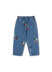 Magot Sequin Frill Jeans in Cherry Sequin