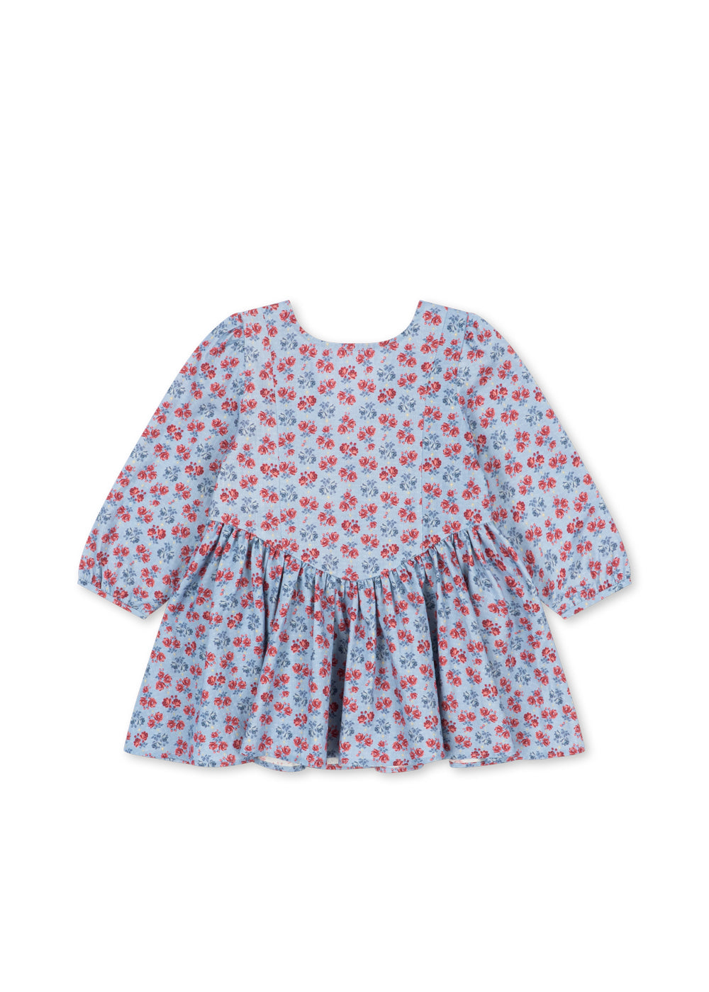 Avi Long Sleeve Bow Dress in Lumina Blu