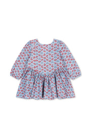 Avi Long Sleeve Bow Dress in Lumina Blu