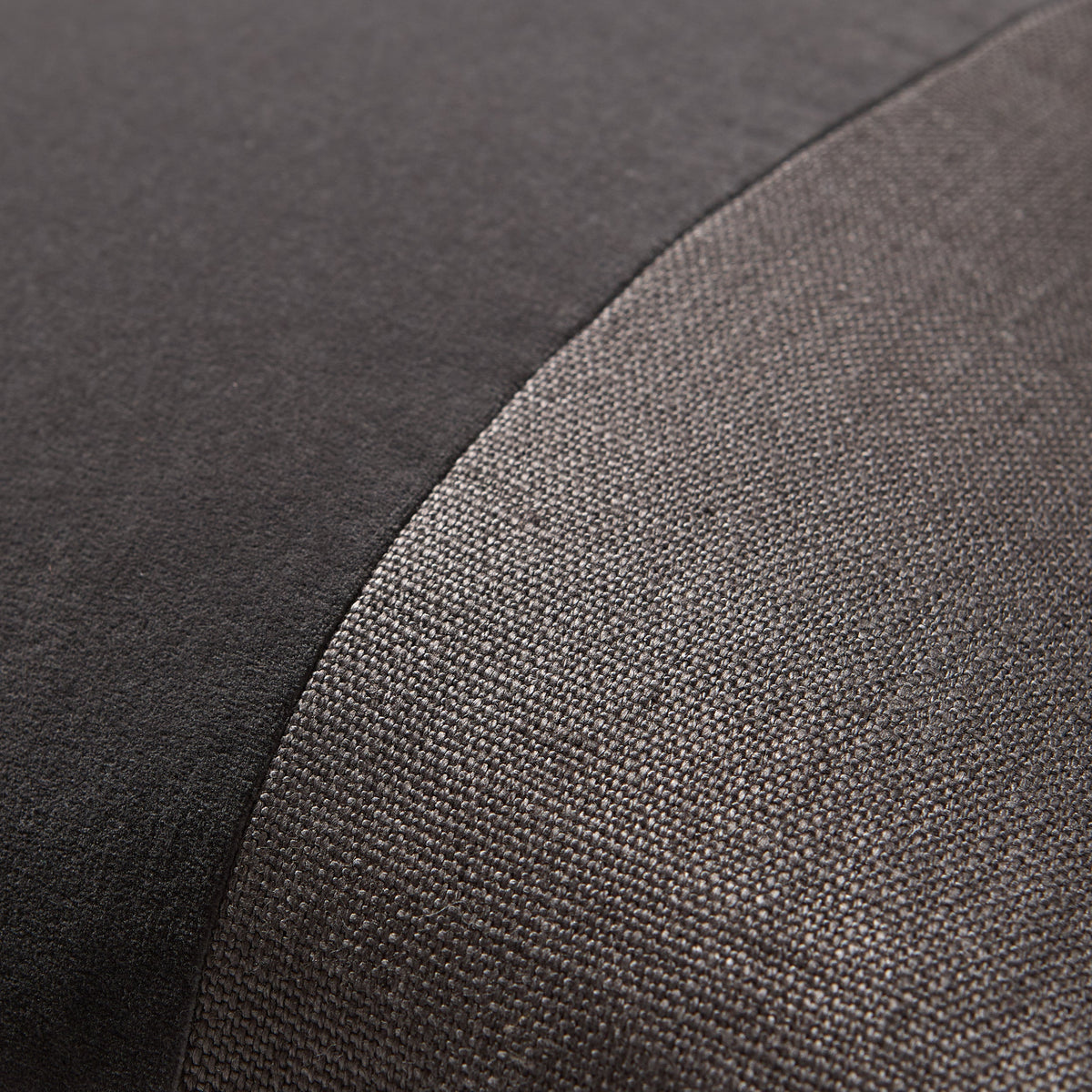 Slate Grey Tonal Wide Velvet Stripe and Linen Throw Pillow