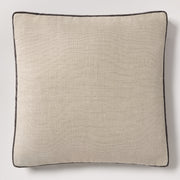 Slate Grey Velvet Gusseted and Linen Square Throw Pillow