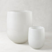 Small White Barrel Vase