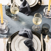 Smoke Grey Stoneware Petal Salad Plate
