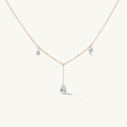 Triplet Pear Pierced Diamond Necklace