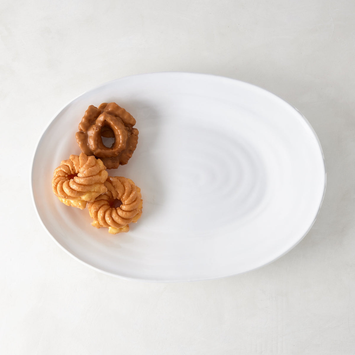 Spiral Ceramic Oval Serving Platter