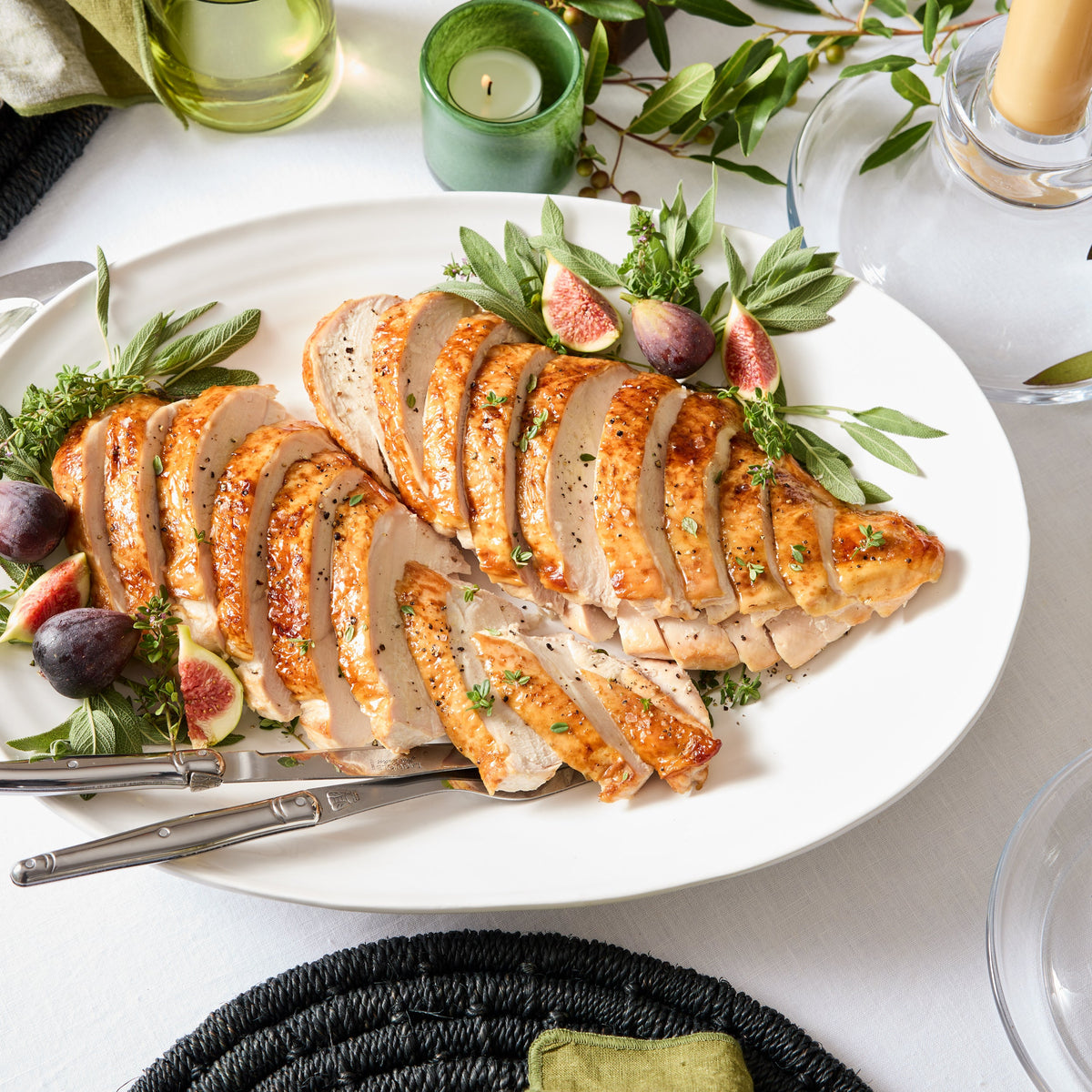 Spiral Ceramic Oval Serving Platter