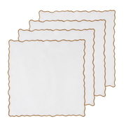 Hand Embroidered Circular Elegance Napkins 18" x 18" (Set of 4)