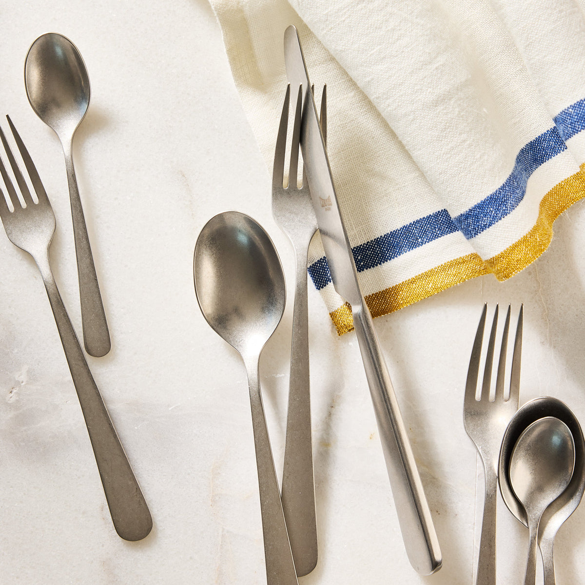 Stoccolma Pewter Stainless Steel 5-Piece Flatware Set