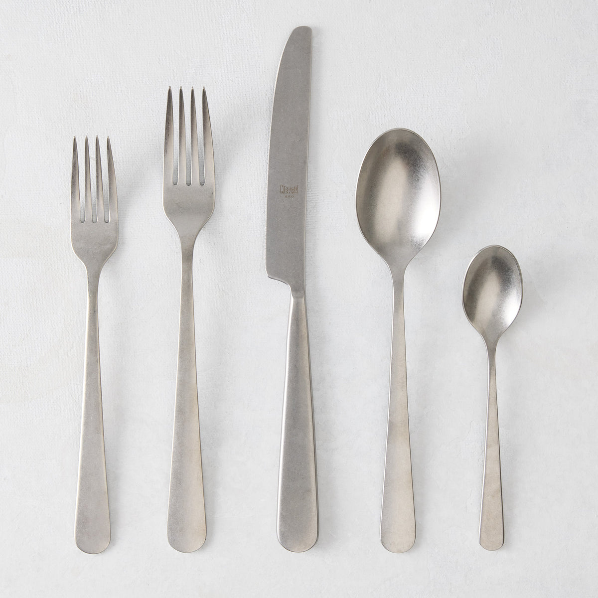 Stoccolma Pewter Stainless Steel 5-Piece Flatware Set