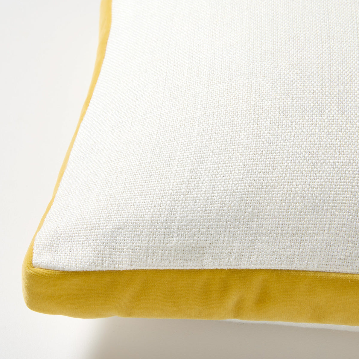 Sun Yellow Velvet Gusseted Lumbar Throw Pillow