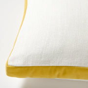 Sun Yellow Velvet Gusseted Lumbar Throw Pillow