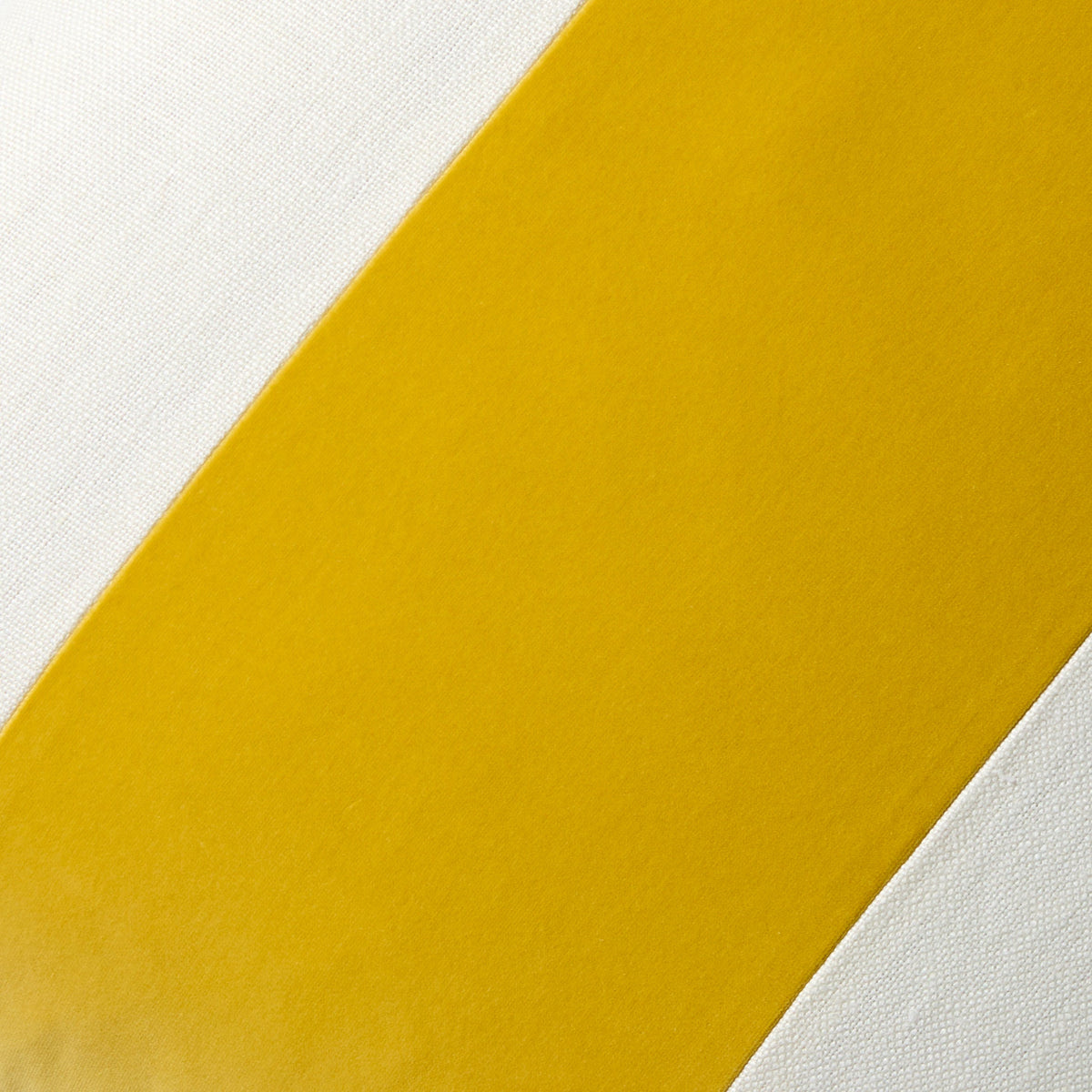 Sun Yellow Wide Velvet and Linen Stripe Throw Pillow