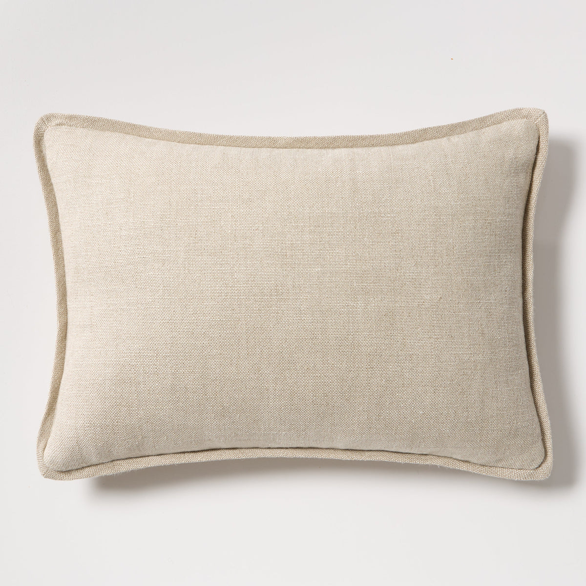 Tan Reversible Velvet and Linen Lumbar Throw Pillow