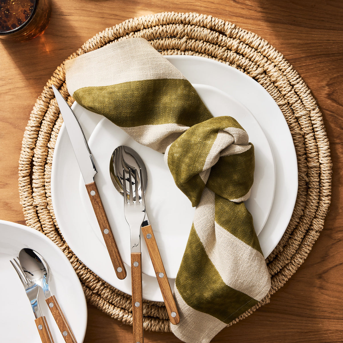 Teak Wood Bistro 5-Piece Flatware Set