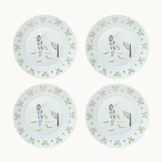 Tennis lady dinner plate (set of 4)