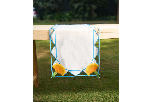 Hand Embroidered Heirloom Petals Table Runner 16.5" '67"