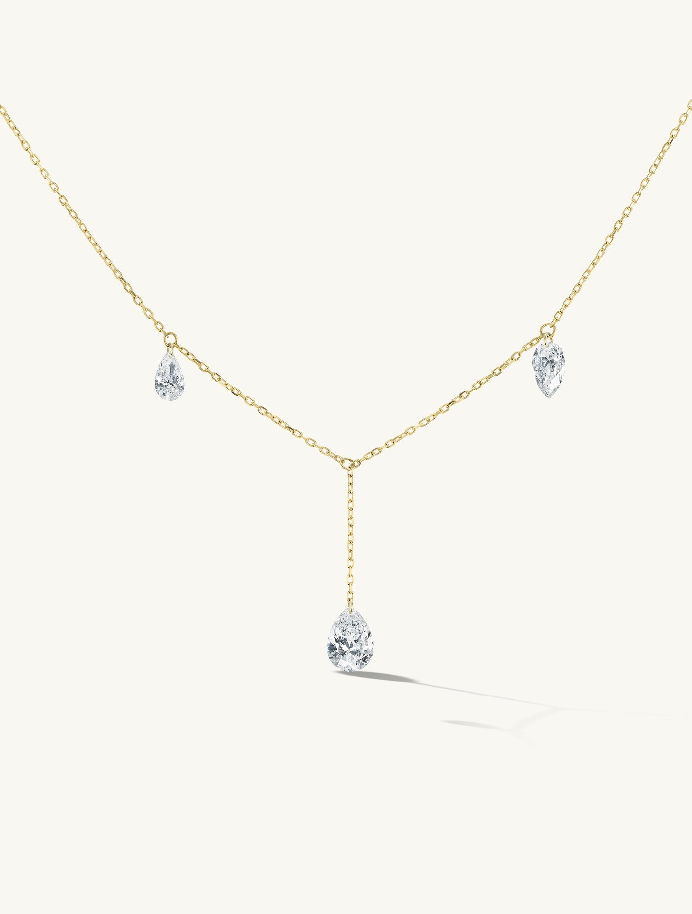 Triplet Pear Pierced Diamond Necklace