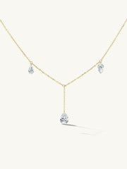Triplet Pear Pierced Diamond Necklace