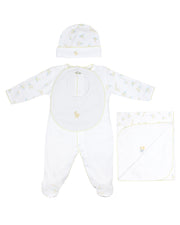 Bath Time Embroidery and Printed Set 4 Pieces | Baby Unisex