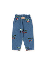 Magot Sequin Frill Jeans in Cherry Sequin