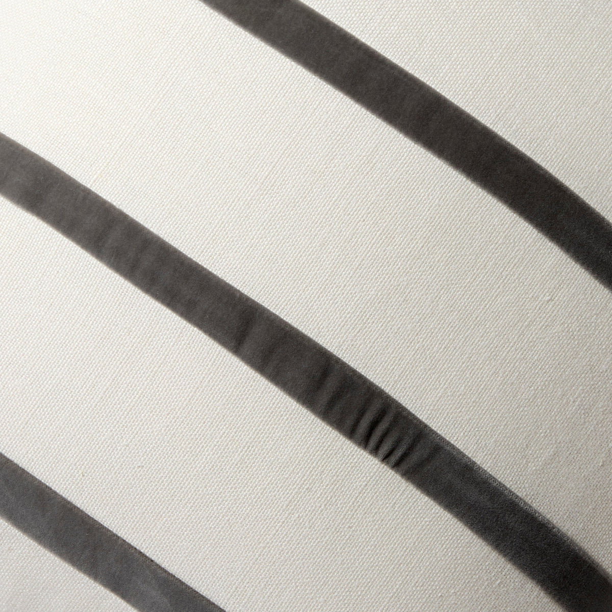 Urban Grey and Ivory Thin Velvet Stripe Throw Pillow
