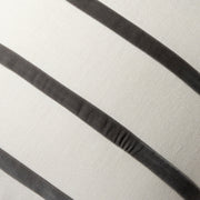 Urban Grey and Ivory Thin Velvet Stripe Throw Pillow