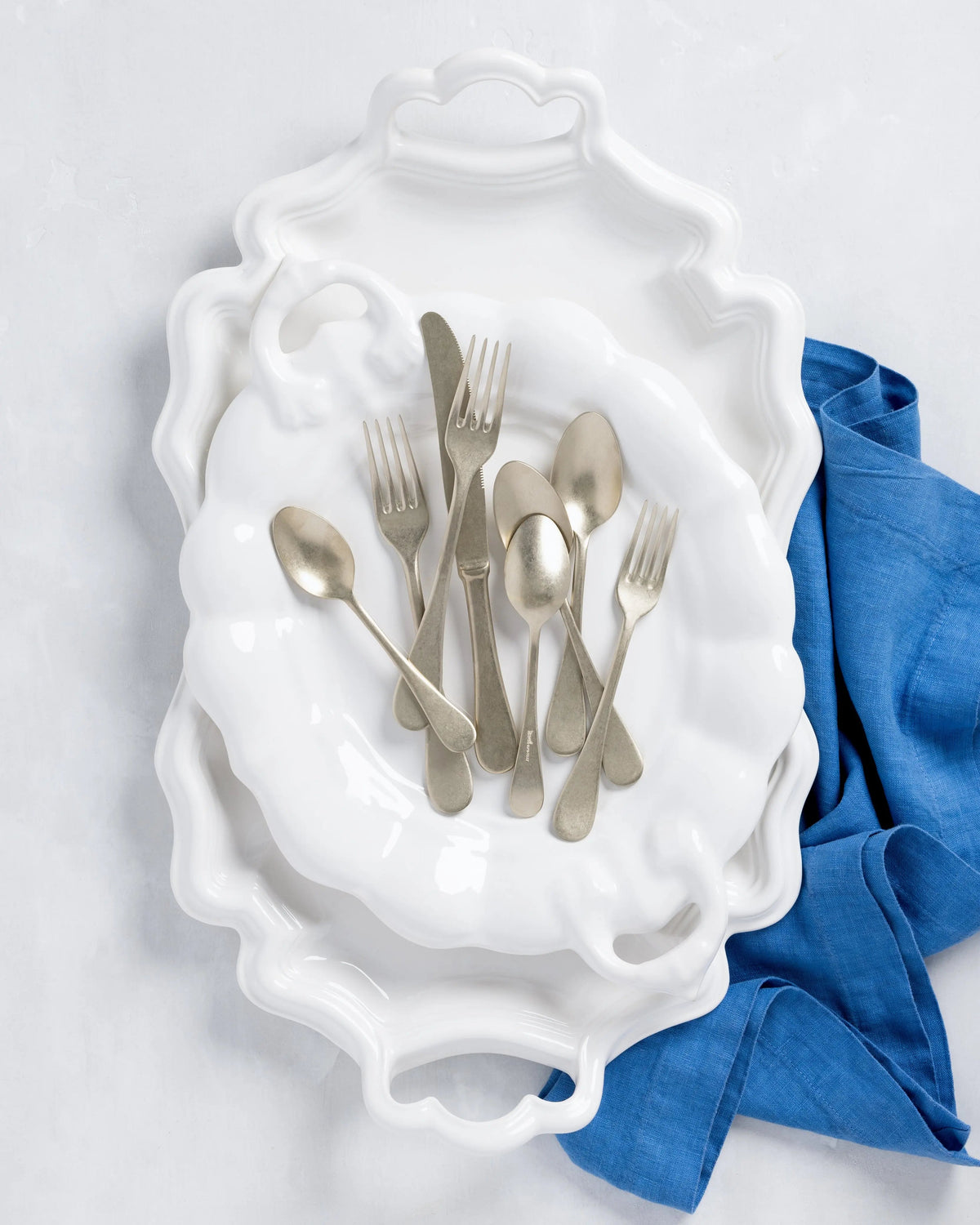 Vintage Champagne Stainless Steel 5-Piece Flatware Set